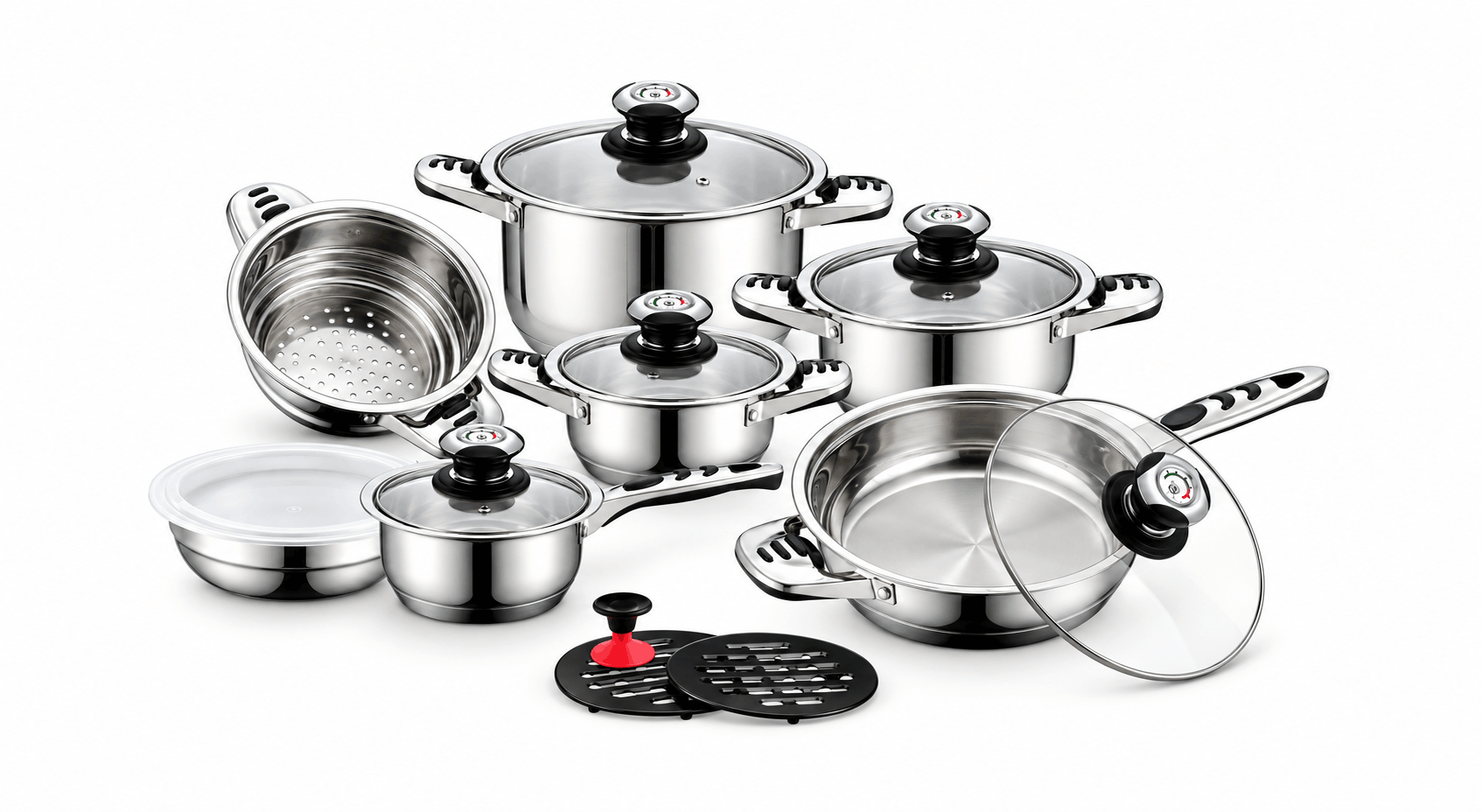 Solingen Profi Topfset 16 tlg. Kochtopf Induktion 18/10 Edelstahl – repo24