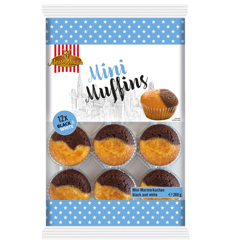 Mini Muffins Black & White 12er 280g