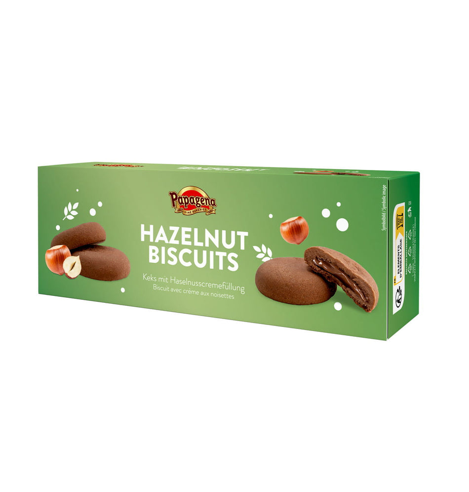 Biscuits mit Haselnusscremefüllung 150g