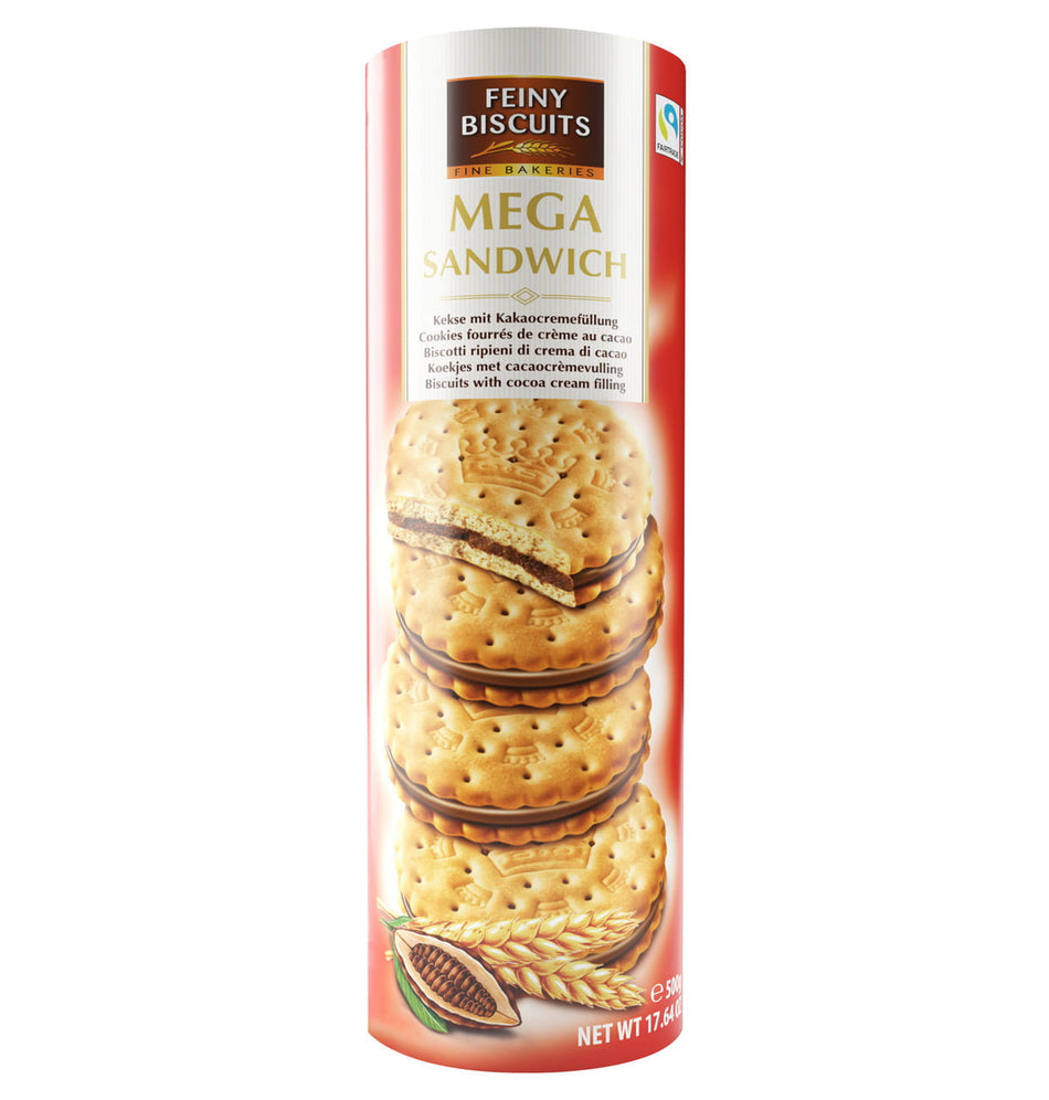 Mega Sandwich Kekse mit Kakaocremefüllung 500g