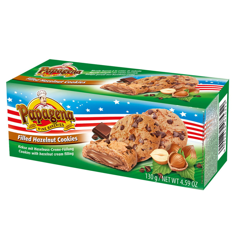 Choco Chip Cookies mit Haselnusscremefüllung 130g