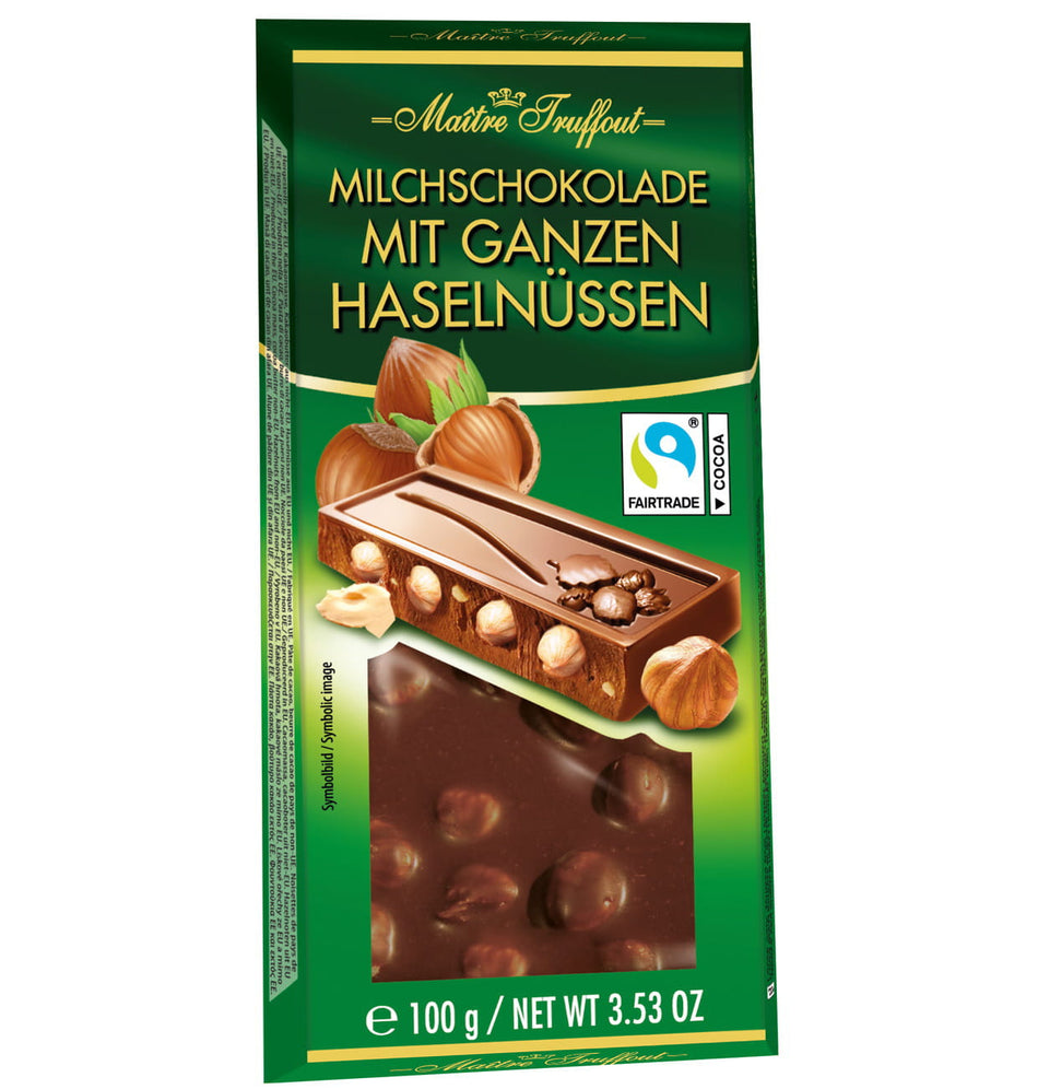 Milchschokolade mit ganzen Haselnüssen 100g
