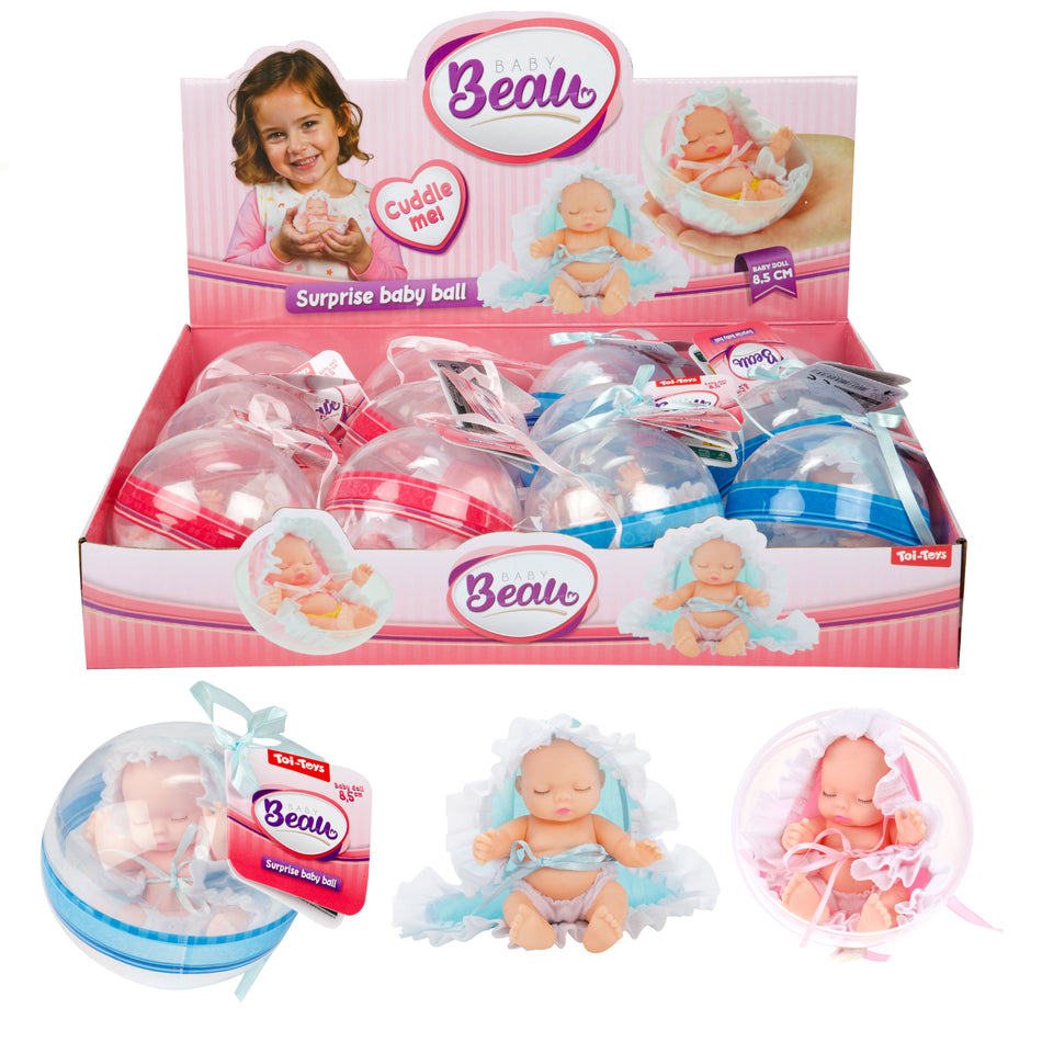 BEAU Babypuppe 12cm in Ball 2Var