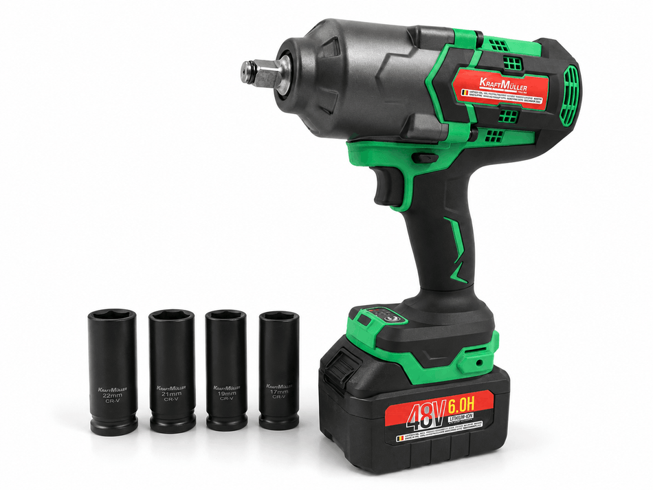 KraftMüller Akku Schlagschrauber Pro Line 48V 6 Ah 1300NM