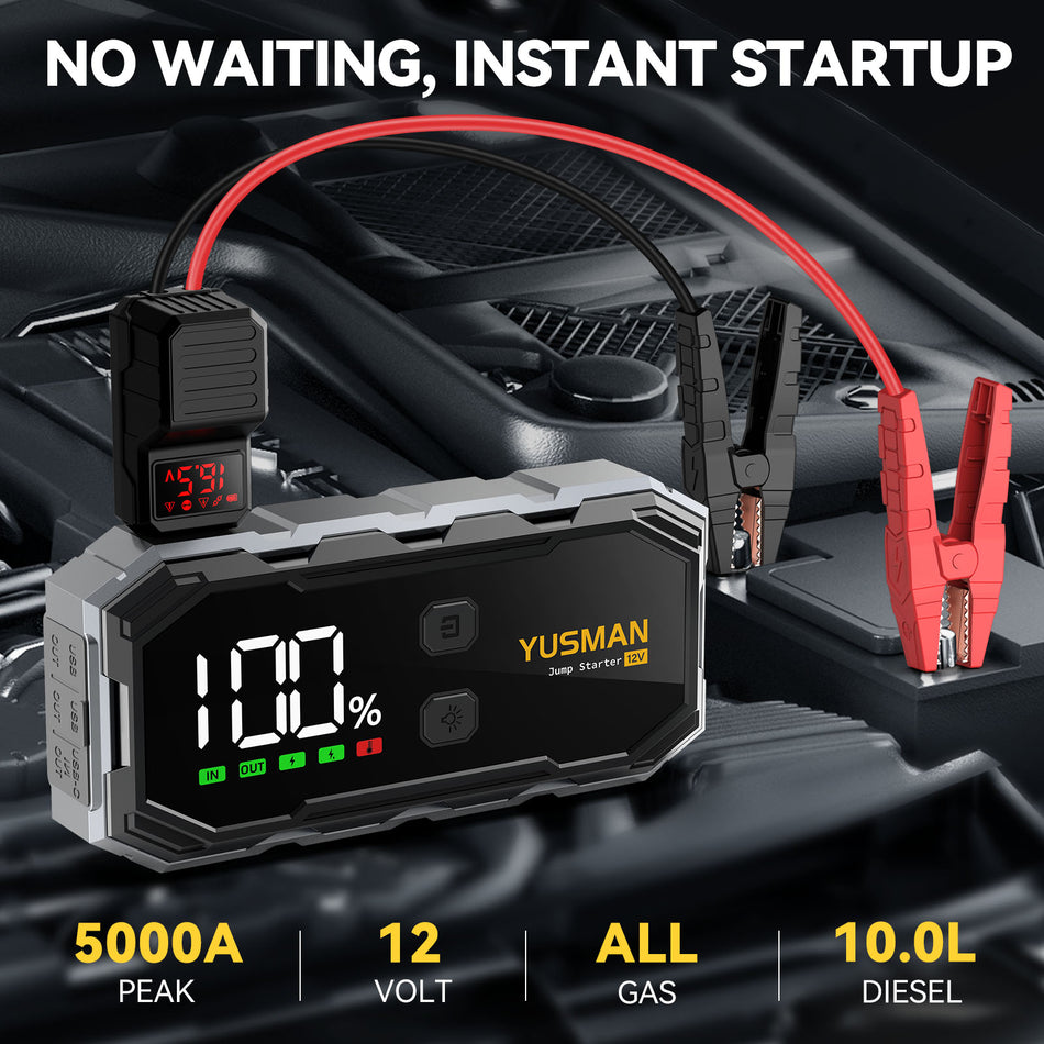 YUSMAN Starthilfe Powerbank 4000A 12V Car Starthilfe Powerbank für alle Autos 10.0L
