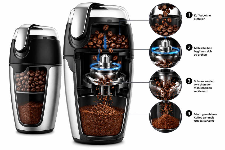 RoyaltyLine Kaffeemühle - 200W - 70g