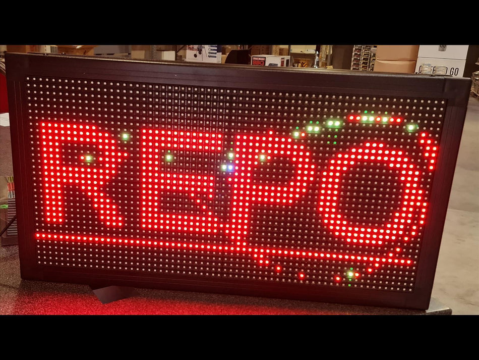 LED Laufschrift / LED Display Werbeanzeige Beidseitig FARBIG  WI-FI App Funktion Lauftext