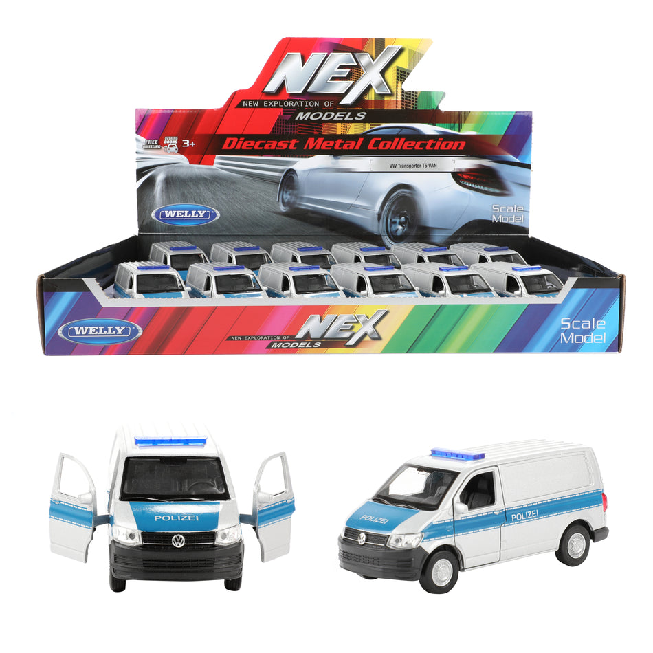 WELLY VW Transporter T6 Bus 'Polizei' (DE) (12DB)