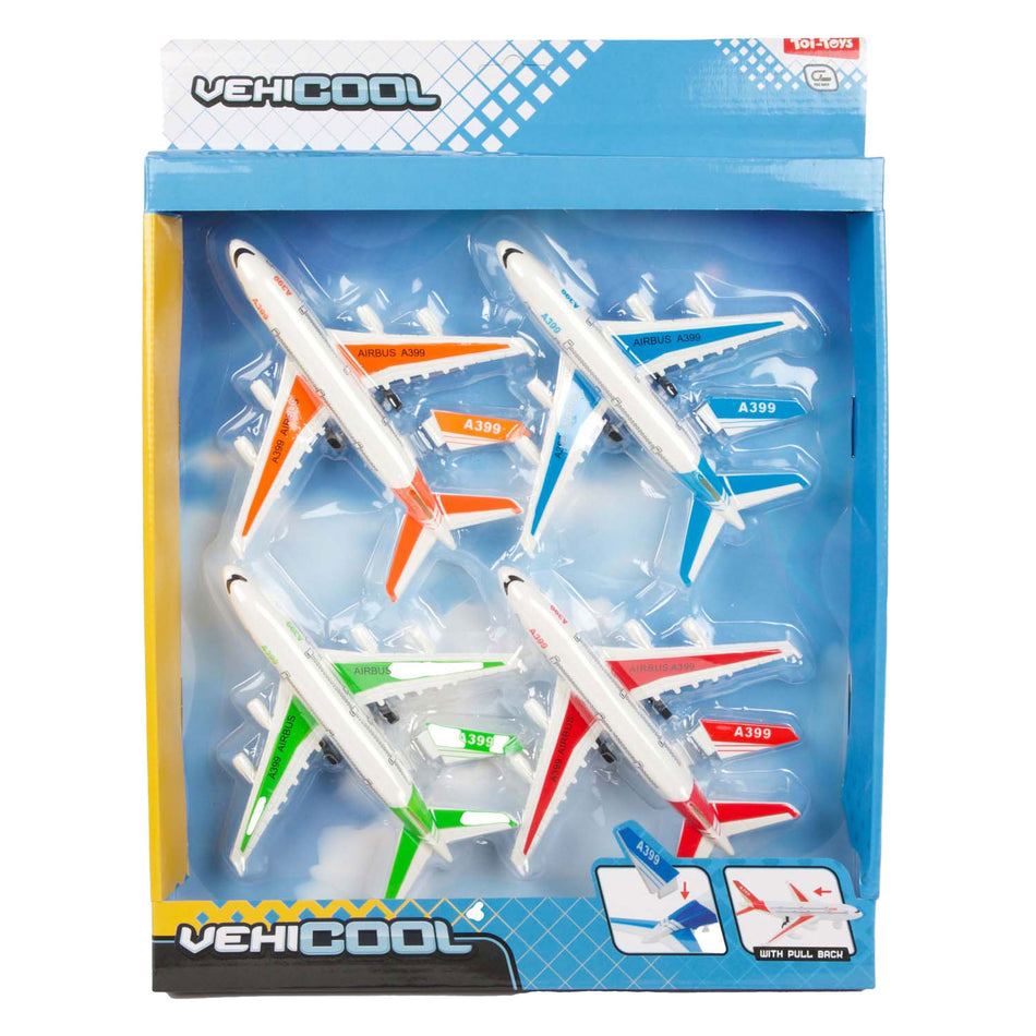 Set Flugzeuge Rückzug -15cm 4St