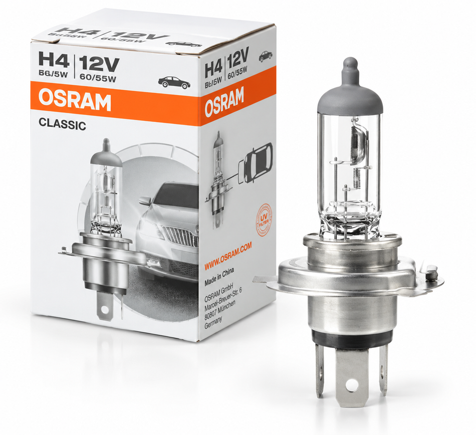 Osram H4 Classic Halogen Scheinwerferlampe 12V 60/55W