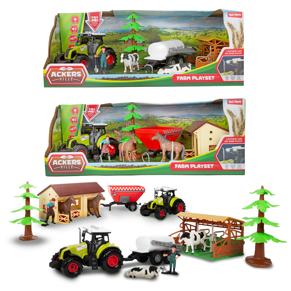 ACKERS VILLE Set -Stall- 7tlg -mt Traktor+L-T 2Var