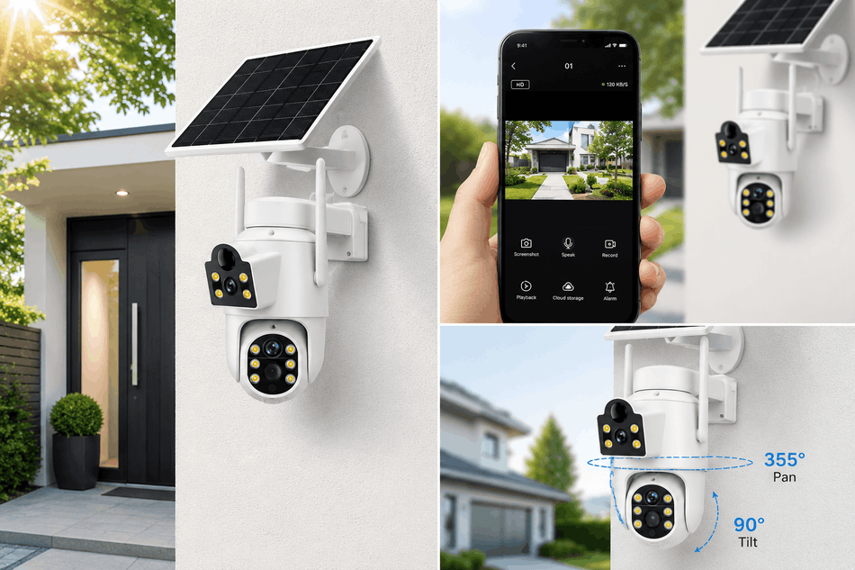 Jortan Solar Doppel Kamera Outdoor IP66