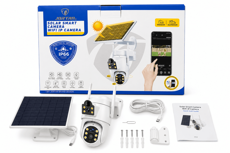 Jortan Solar Doppel Kamera Outdoor IP66