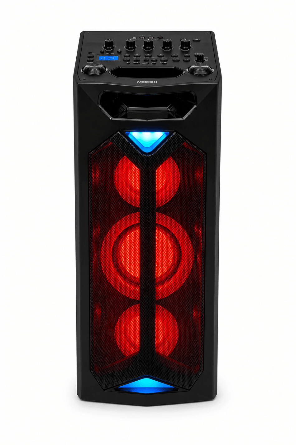 MEDION Bluetooth Party-Soundsystem Partylautsprecher LED mit Mikrofon Karaoke