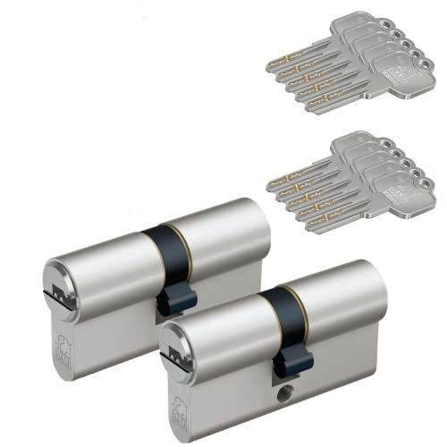 2 er SET  Profilzylinder Türzylinder 80 mm