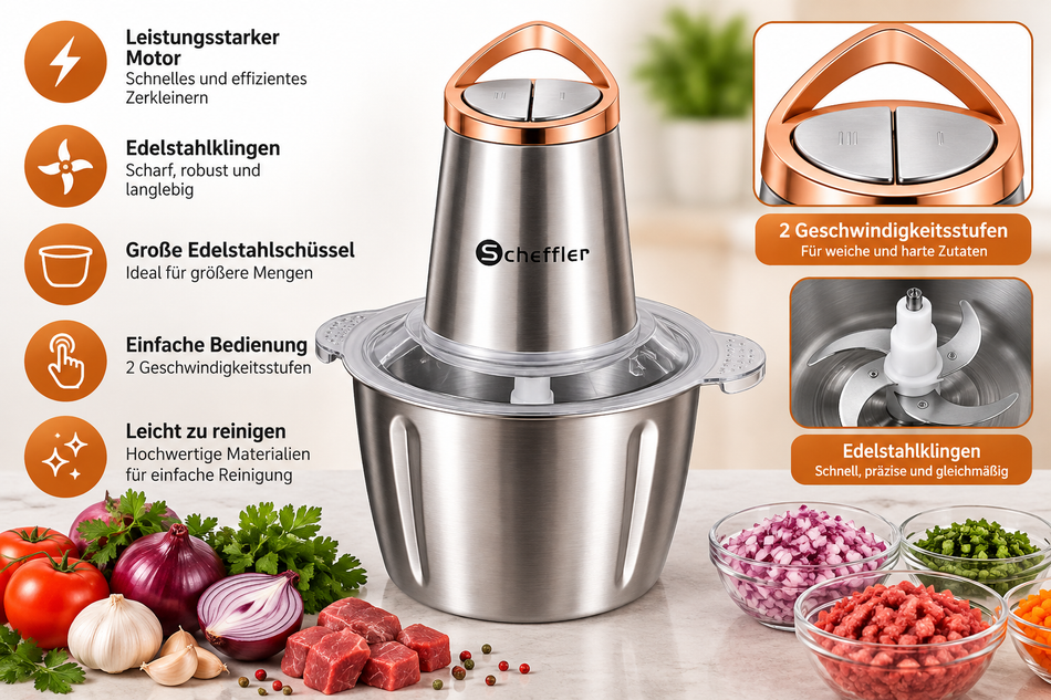 Multizerkleinerer  Zerkleinerer  800W Fassungsvermögen 2 L