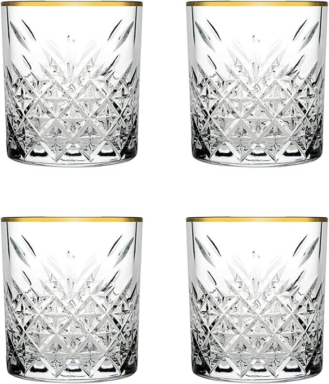 Pasabahce GOLDEN TOUCH Timeless 4Trinkgläser mit Schüssel Set Timeless Gold 62 ml