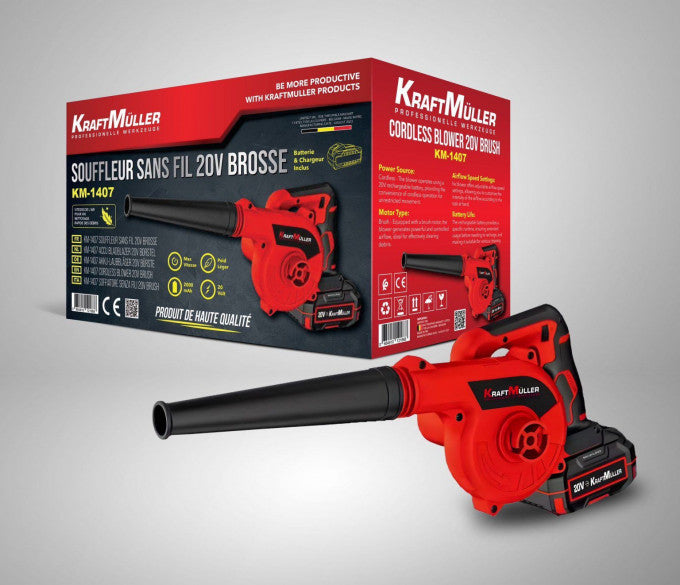 KraftMüller Akku Gebläse 20V 2.0Ah Laubbläser