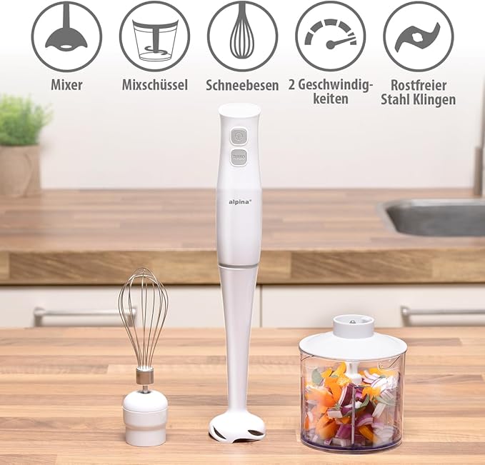 Stabmixer Set 400W Blender Mixer mit Zerkleinerer