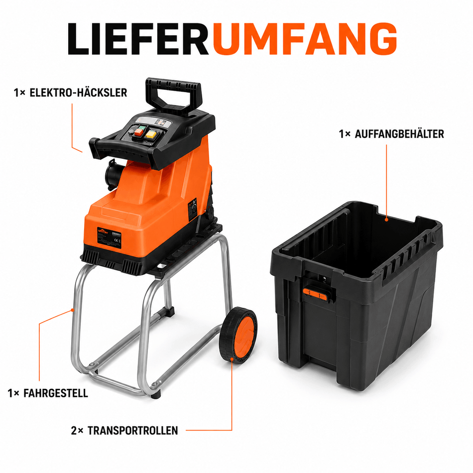 Topshak Asthäcksler Zerkleinerer 2800 W Häcksler TS-WS1