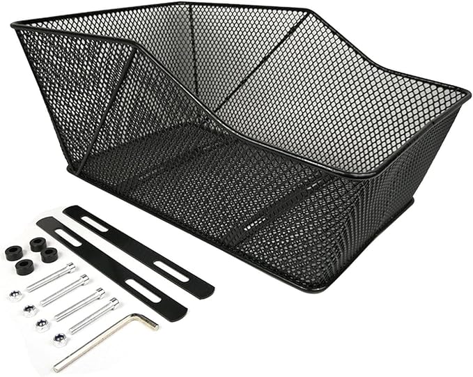 Fahrradkorb Gepäckträgerkorb Ranzenkorb Schwarz zur Festmontage 440x295x200mm