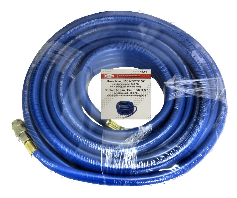 Druckluftschlauch 3/8" mit Anschlüsse Schnellkupplung 15m