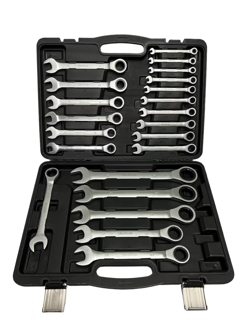 22 tlg Ringratschen Set Maulschlüssel Ringschlüssel ohne Gelenk