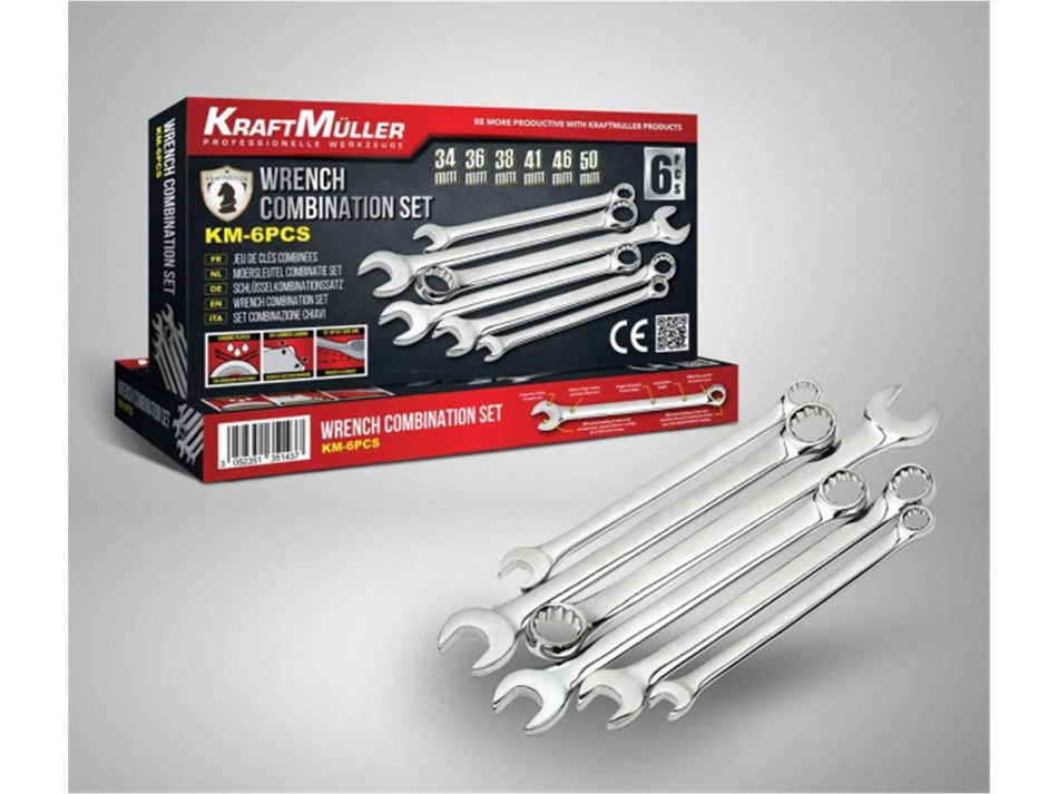 XL Gabel Ringschlüsselsatz Ringschlüssel Satz 6 tlg Maulschlüssel in Matte