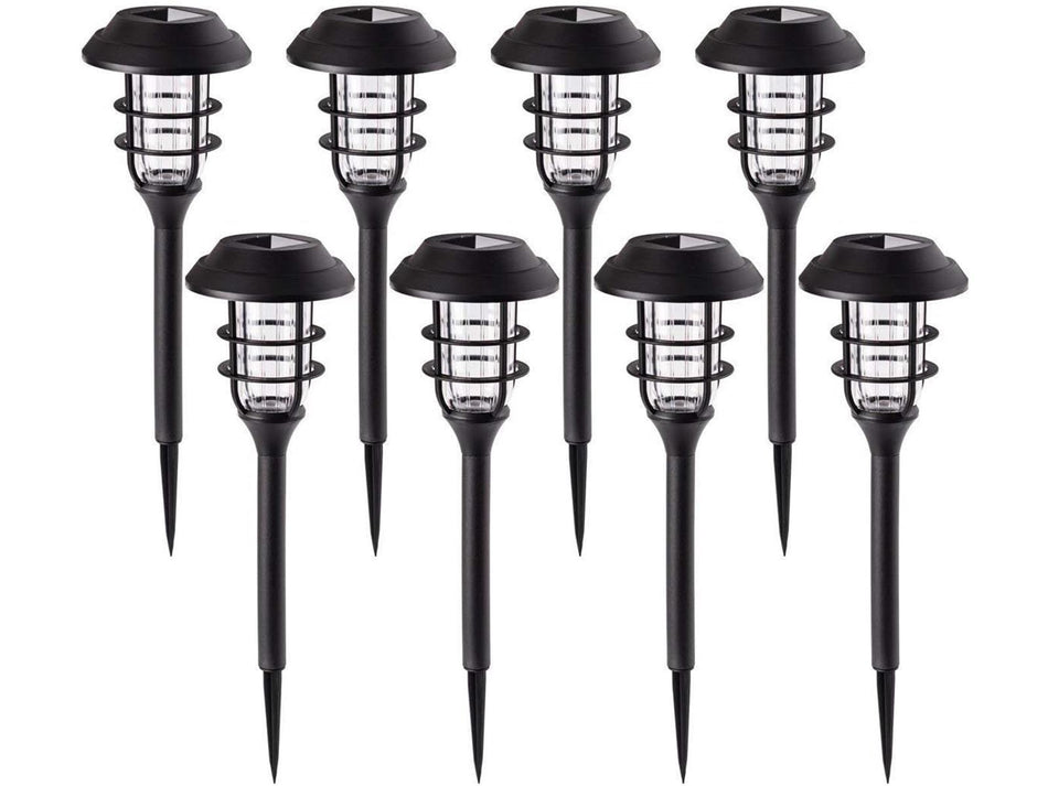 8x Solarleuchten Kaltweiß Garten Solarlampe für Außen Gartenleuchten Wasserdichte LED Deko Wegleuchten für Rasen Terrasse Patio Weg