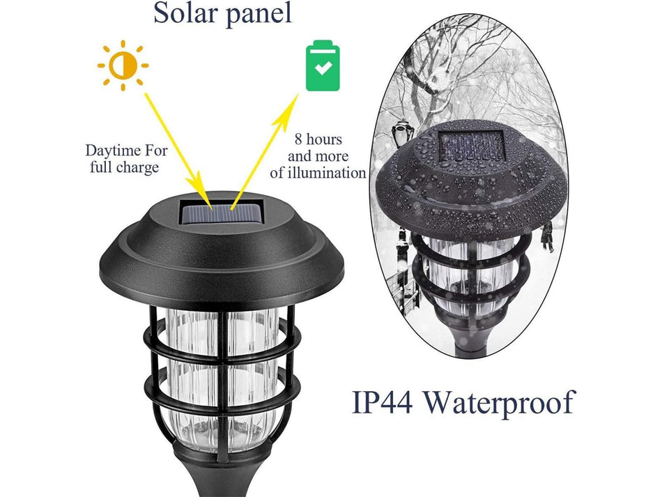 8x Solarleuchten Kaltweiß Garten Solarlampe für Außen Gartenleuchten Wasserdichte LED Deko Wegleuchten für Rasen Terrasse Patio Weg