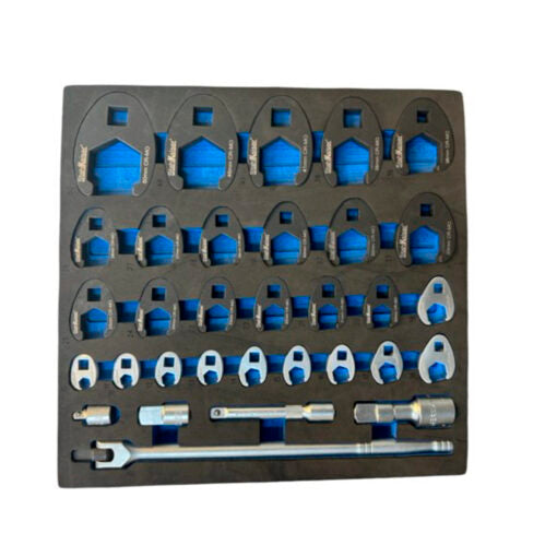 Stahlkaiser Schaumeinlage Hahnenfuss-Schlüssel 2/3 32-tlg 3/8"+1/2"+3/4"