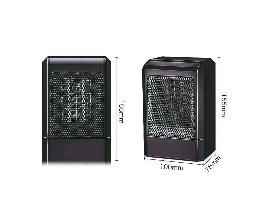 Heizlüfter Schnellheizgerät Mini Heizung PTC Keramik 500W Schwarz