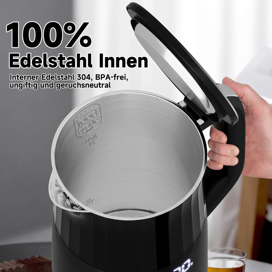 Homelux Elektrisch Wasserkocher  Edelstahl Doppelwand 2200W