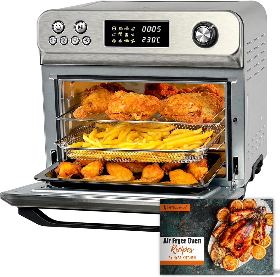 24L Fritteuse Edelstahl Backofen mit Drehmaschine XXL Ofen 1800W