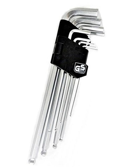 Winkelschlüssel Knochen Sechskant 2-10 mm Kugelkopf CV 9 tlg.