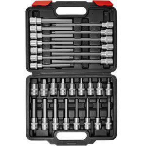 30 tlg. Innen Sechkant 1/2" Steckschlüsselsatz Set Bit Extra Lang