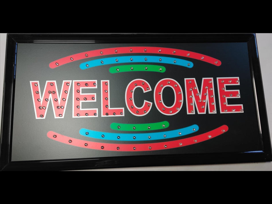 LED Leuchtschild  Leuchtstark "WELCOME" 48 x 25 cm