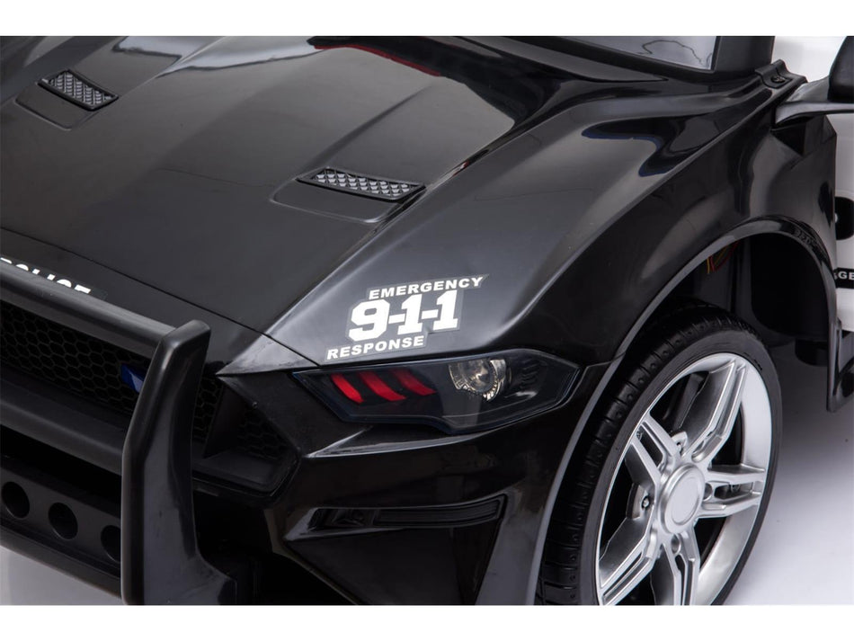 Ford Mustang Kinderauto Polizei 12V 2x35W 2.4Ghz USB MP3 Sirene