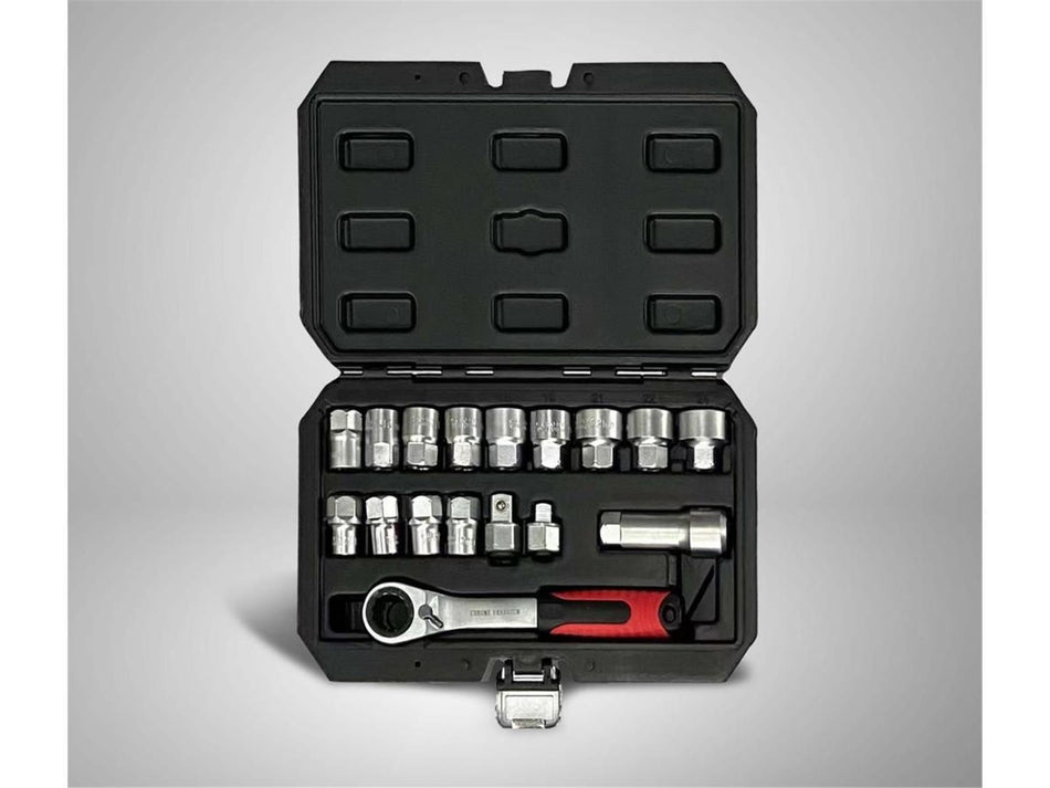 17 tlg. 3/8“ Ratsche Knarre Vielzahn Steckschlüssel Satz Set