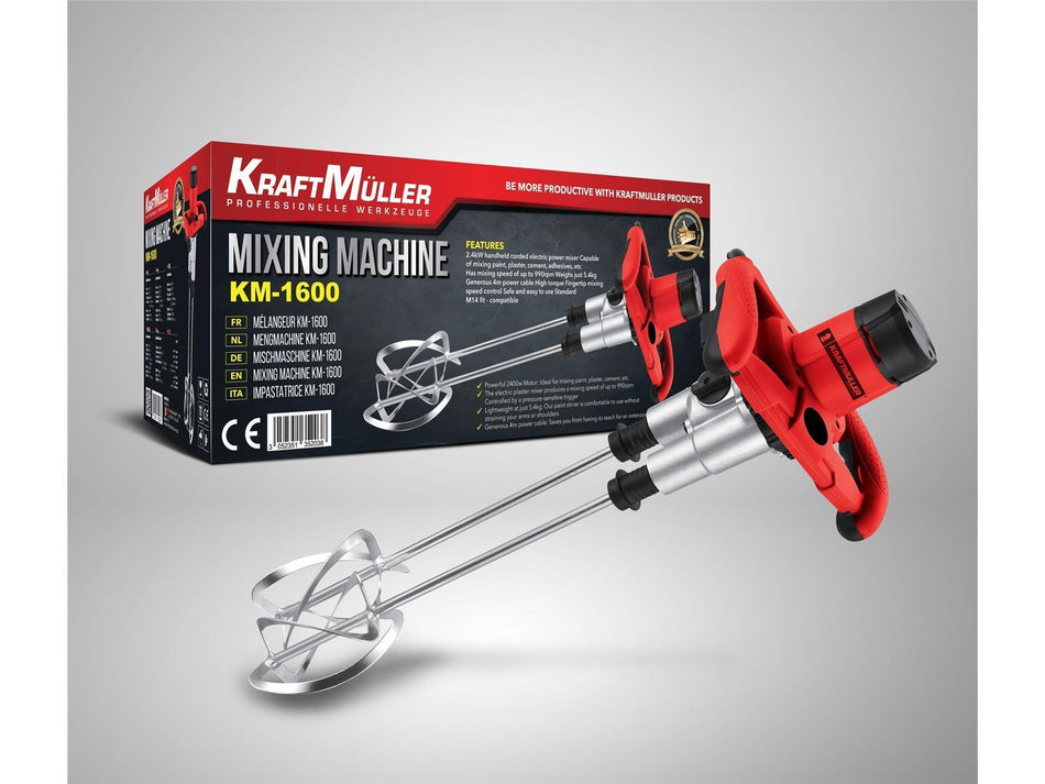 KraftMüller 2400W Doppel Mörtelmischer Rührwerk Zementmischer