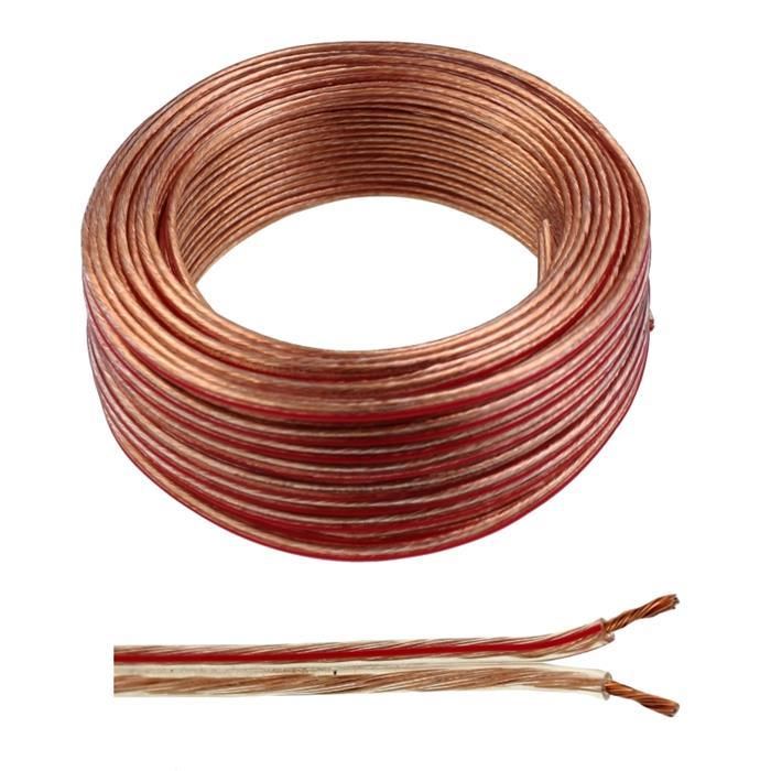 Lautsprecherkabel 2x 0.75mm²  25mTransparent Audiokabel Boxenkabel