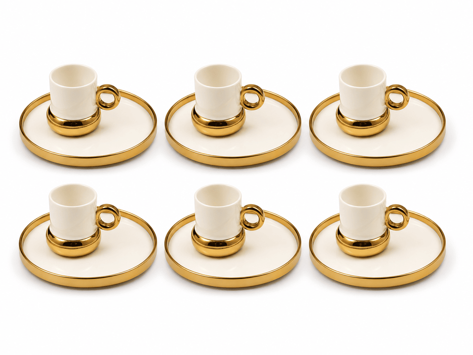 6er Set Kaffee Tassen Untertassen