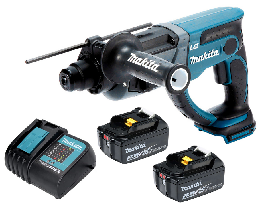 Makita Akku Bohrmaschine Bohrhammer 18V  2x Akku +Netzteil DHR202