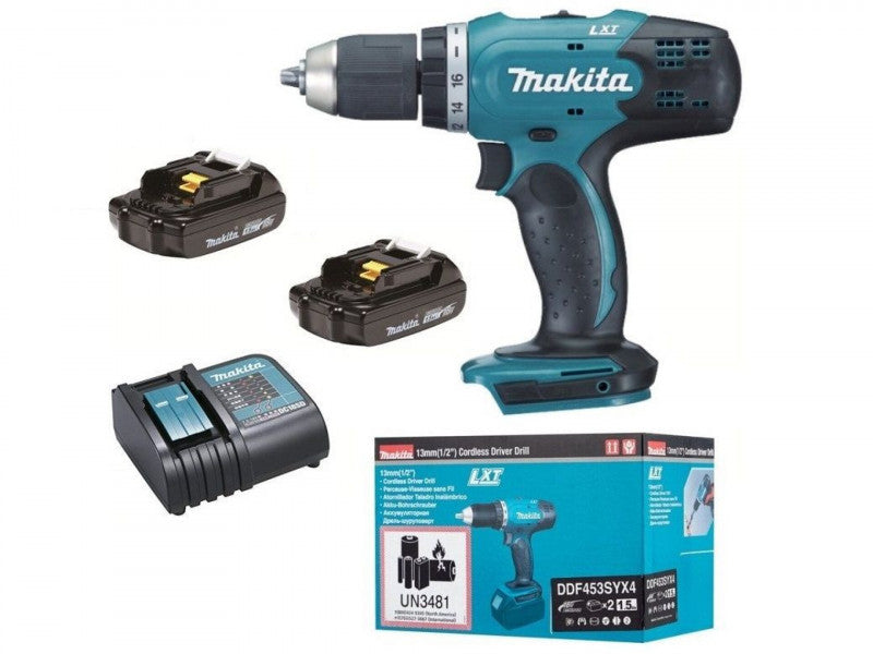 Makita Akkuschrauber Bohrschrauber 18V 2x1.5Ah Akku Ladegerät