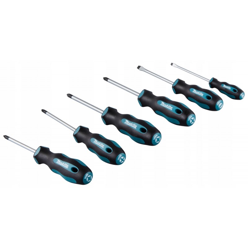 Makita Schraubendreher Schraubenzieher Set Kreuz Schlitz 6 tlg.