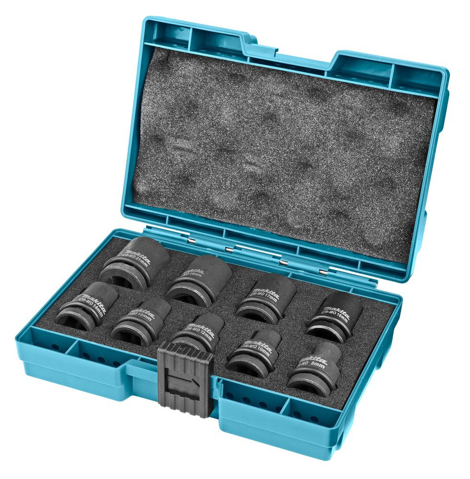 Makita Kraft Steckschlüsselsatz 8-21mm 9 tlg Schlagschraubernüsse