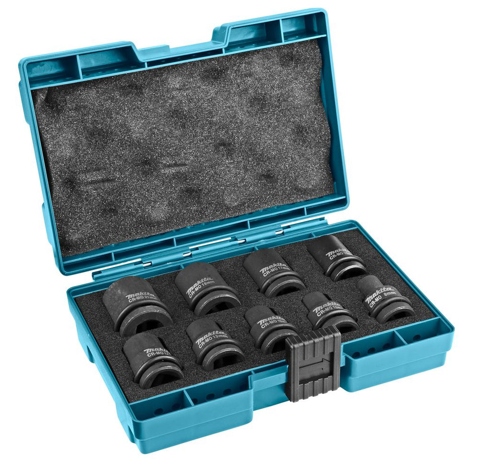 Makita Kraft Steckschlüsselsatz 8-21mm 9 tlg Schlagschraubernüsse
