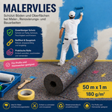 Malerabdeckvlies Grau 10m/50m x 1m 180g/m²