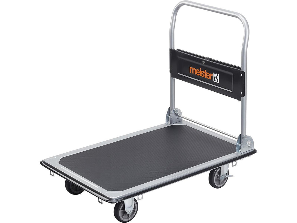 Meister Plattformwagen - Klappbar - Bis 300 kg Tragkraft - Feststellbremse / Transporthilfe mit Lenkrollen / Paketwagen mit Antirutsch-Beschichtung / Klappwagen aus Stahl / 8985540
