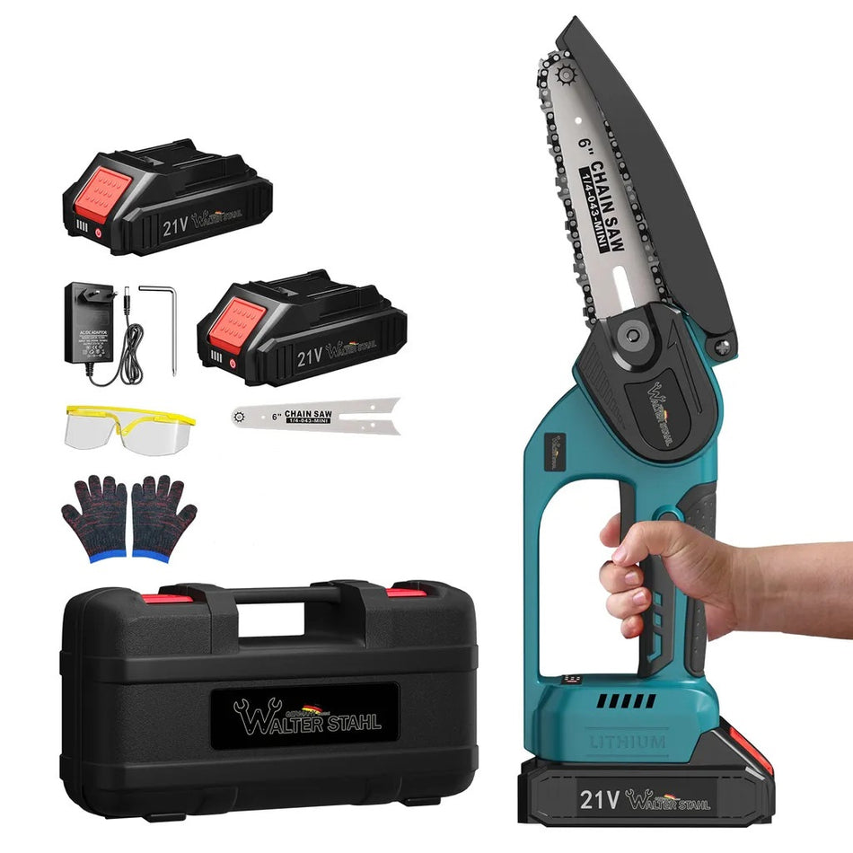 Kettensäge 6 Zoll 21V Elektro-Kettensäge Akku Kettensäge Batterie